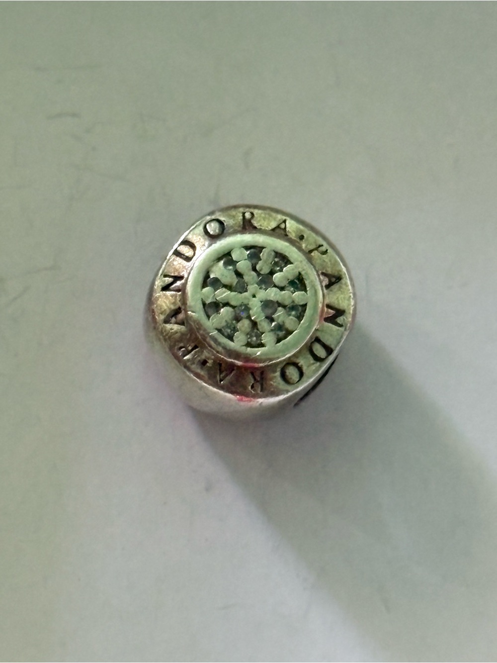 Pandora Silver logo Pave Charm